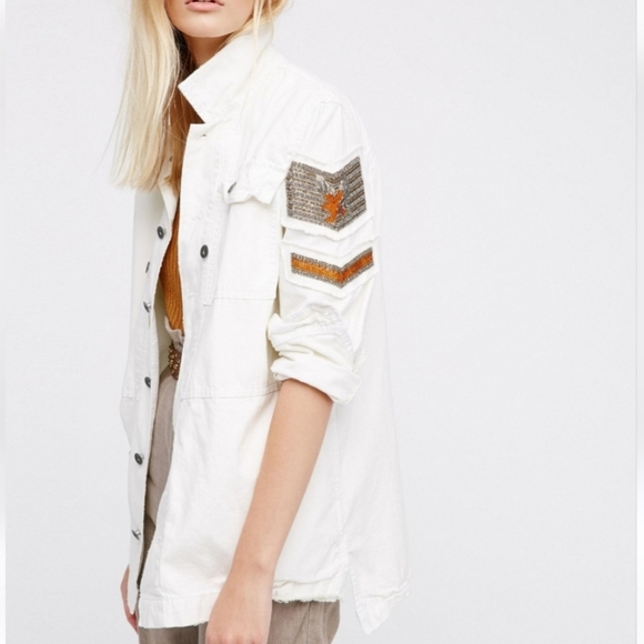 FREE PEOPLE Embellished Military Jacket - Picture 2 of 16